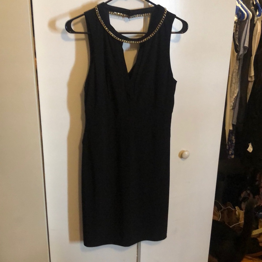 Bisou bisou Black with gold accent evening dress